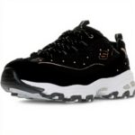 Skechers DLites Donna Sneaker casual pelle bianca argento