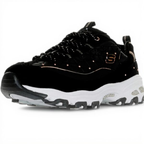 Skechers DLites Donna Sneaker casual pelle bianca argento