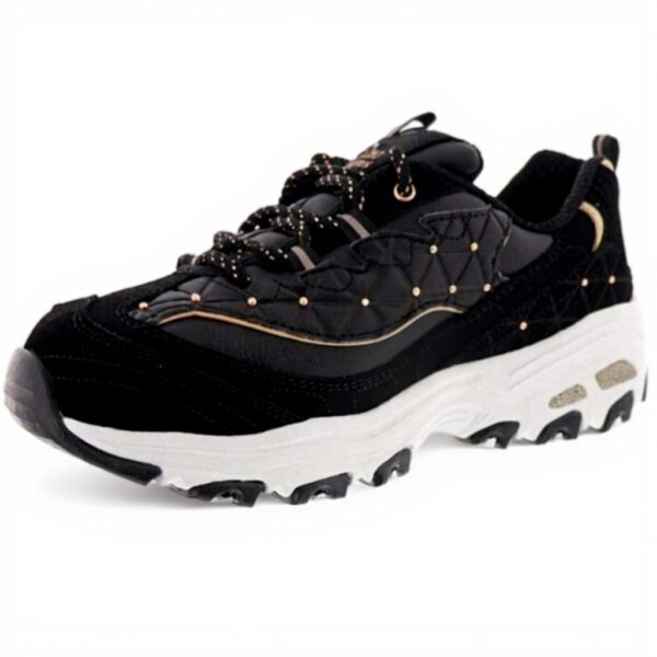 Skechers DLites Donna Sneaker casual pelle bianca argento