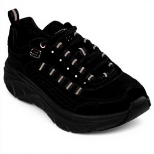 Skechers Dlux Walker 2.0 Sneaker Donna Nero Oro Rosa