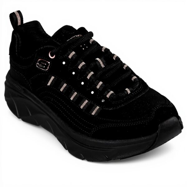 Skechers Dlux Walker 2.0 Sneaker Donna Nero Oro Rosa