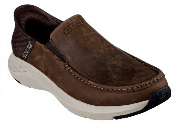 Skechers mocassini uomo memory foam senza lacci marrone