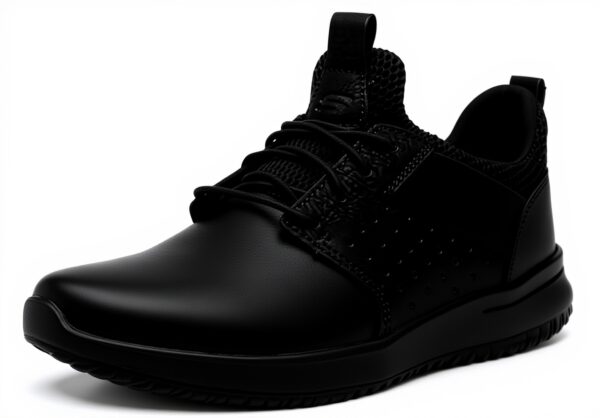 Skechers Sneaker Uomo Nero Grigio Pelle Casual Comode