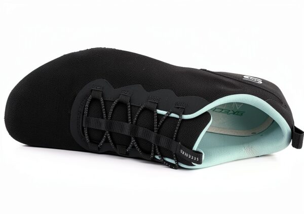 Skechers Sneaker Donna Black Mesh White Trim Design Moderno-2