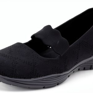 Skechers Seager Sneaker Donna Nero Maglia Memory Foam-0