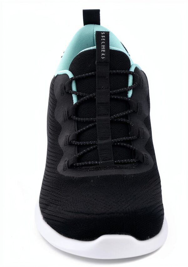 Skechers Sneaker Donna Black Mesh White Trim Design Moderno-5