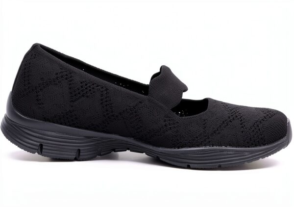 Skechers Seager Sneaker Donna Nero Maglia Memory Foam-5