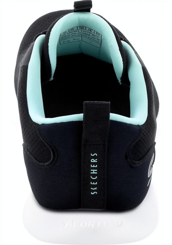 Skechers Sneaker Donna Black Mesh White Trim Design Moderno-6
