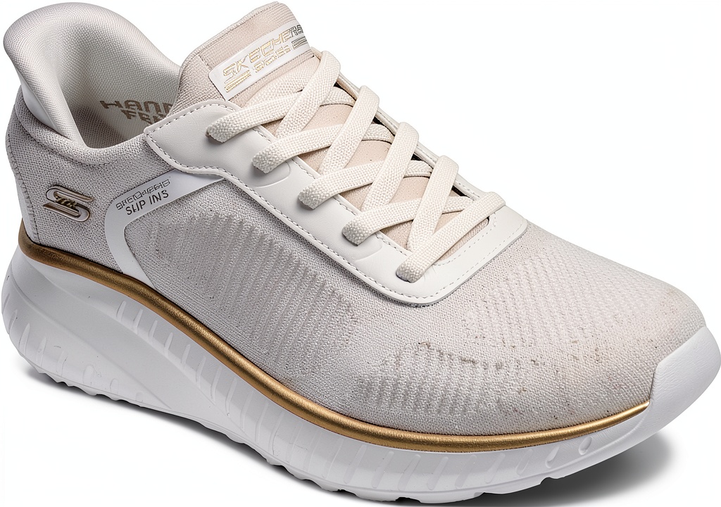 Skechers Bobs Squad Chaos Current Muse in Dark Rose Textile su pavimento