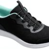 Skechers Sneaker Donna Black Mesh White Trim Design Moderno-1
