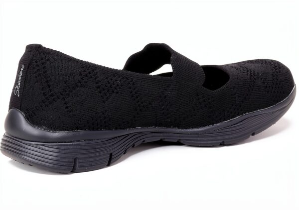 Skechers Seager Sneaker Donna Nero Maglia Memory Foam-4