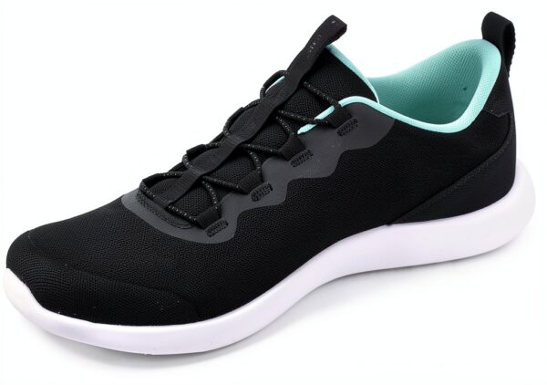 Skechers Sneaker Donna Black Mesh White Trim Design Moderno-4