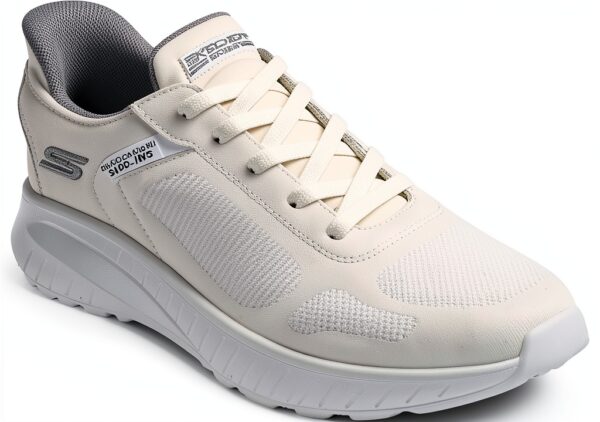 Skechers Bobs Squad Chaos Sneaker Uomo Maglia Bianca Larga
