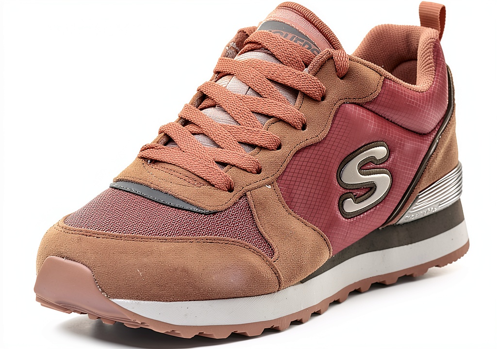 Skechers 155287 in colore nero con dettagli rosa su una superficie neutra