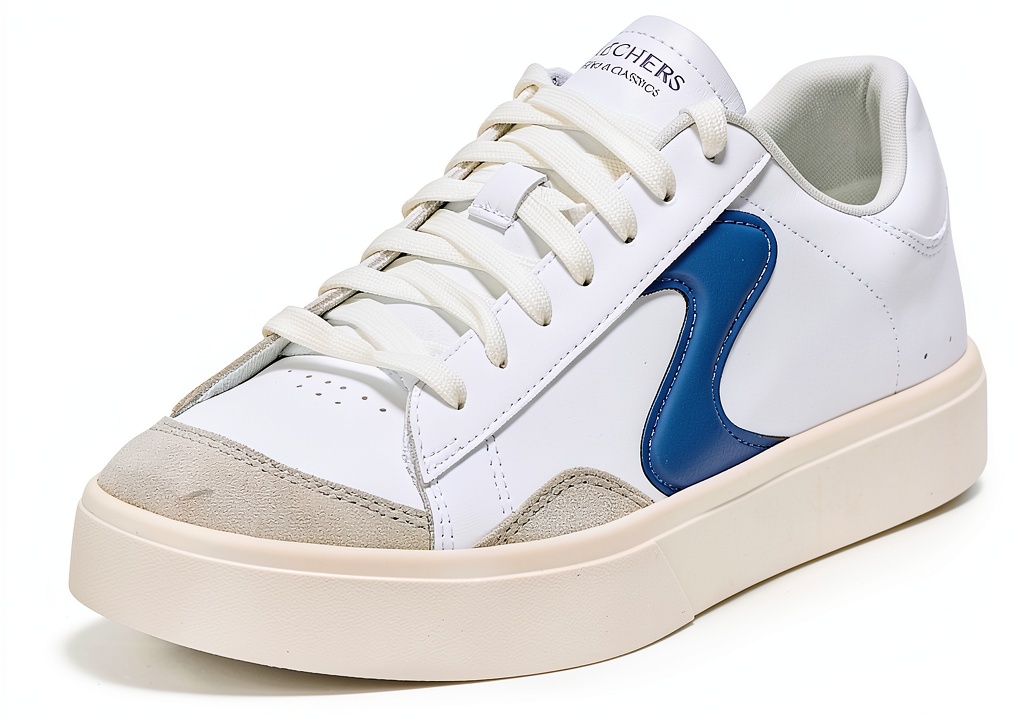 Skechers Eden LX Slick Talk in colore bianco rosa su sfondo neutro