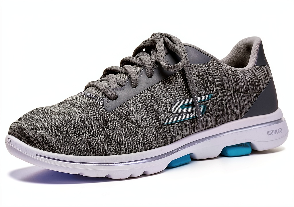 Skechers Go Walk 5 Vero Scarpe Donna Grigio in uso su marciapiede cittadino