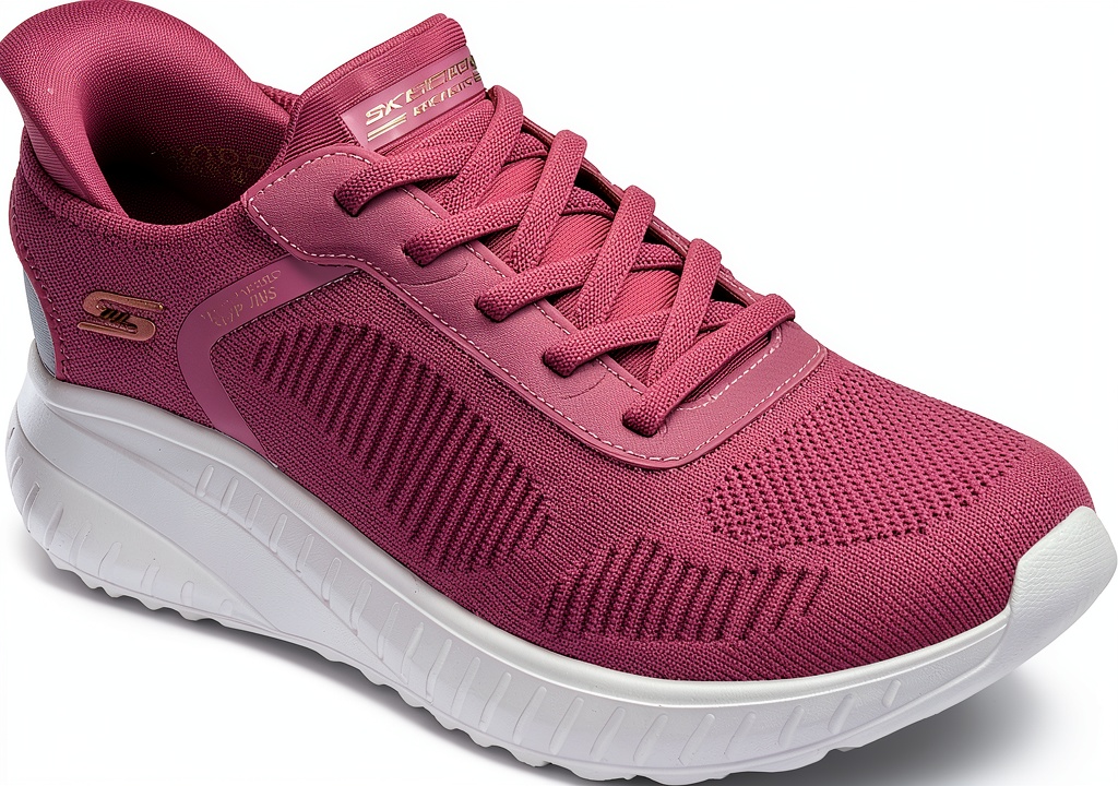 Skechers Bobs Squad Chaos Current Muse in colore Dark Rose Textile su sfondo neutro
