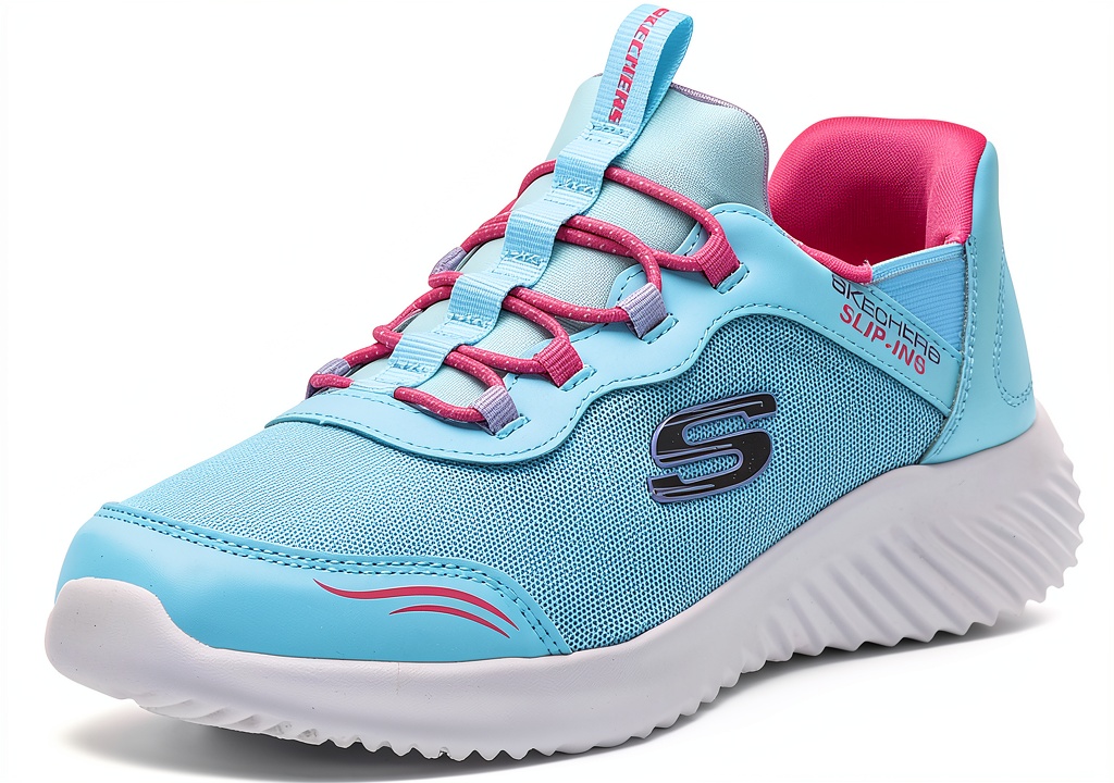 Skechers Bounder scarpe bambine in rosa chiaro su sfondo neutro