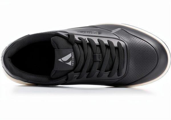 Skechers Sneaker Uomo Duraleather Mesh Bianco Nero-2