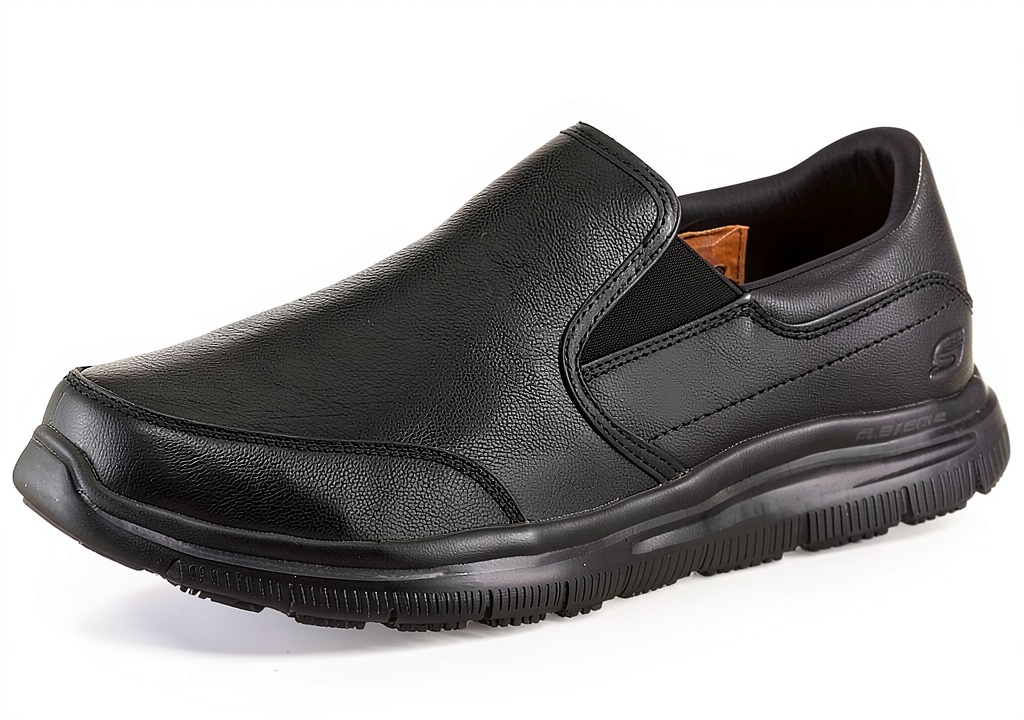Skechers Flex Advantage Sr mocassini neri su sfondo neutro