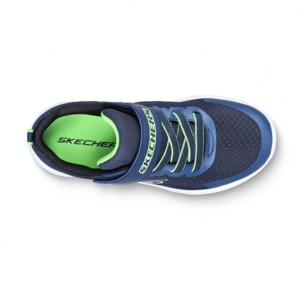 Skechers Sneaker Bambini Suola Flessibile Tessuto Navy Rosso-5