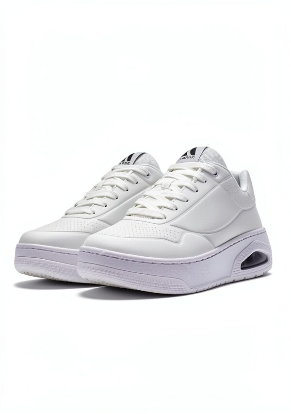 Skechers Sneaker Uomo White Duraleather Mesh Comode-2