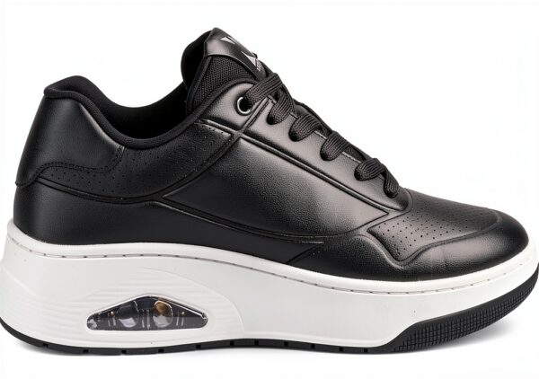 Skechers Sneaker Uomo Duraleather Mesh Bianco Nero-3