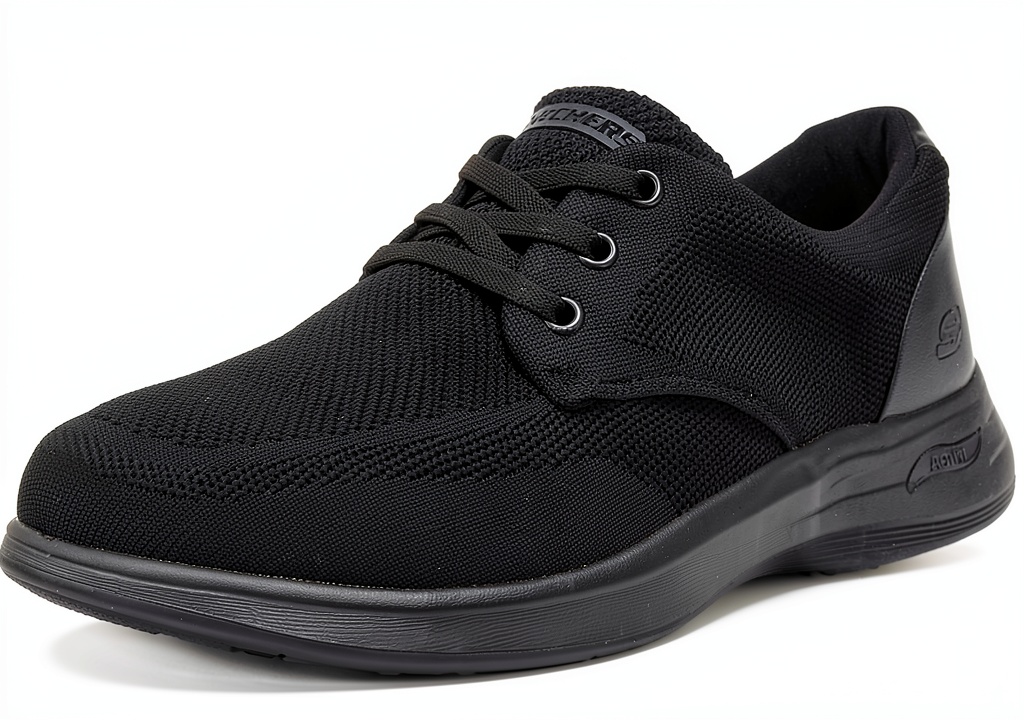 Mocassini Skechers in pelle liscia su sfondo neutro