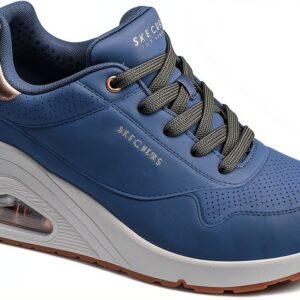 Skechers Sneaker Donna Pelle Sintetica Bianco Nero Blu Rosa-0