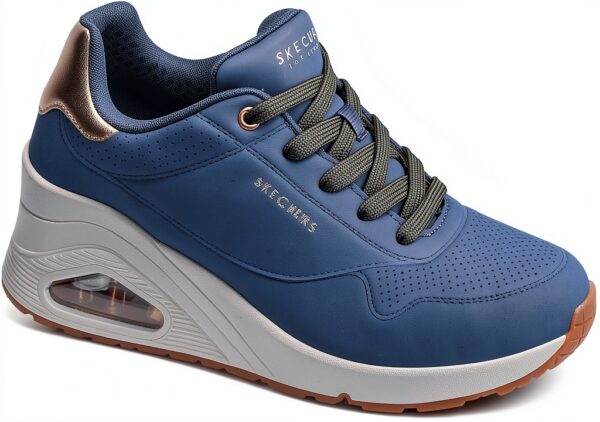 Skechers Sneaker Donna Pelle Sintetica Bianco Nero Blu Rosa-0