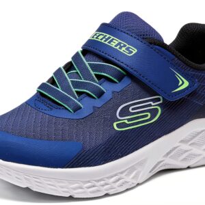 Skechers Sneaker Bambini Suola Flessibile Tessuto Navy Rosso-0