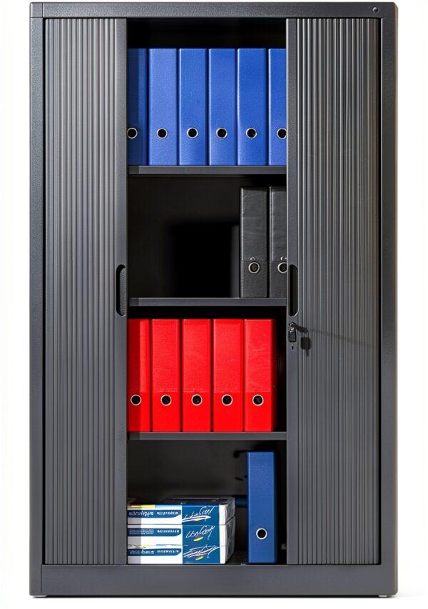 Armadio a serranda C+P nerastro 1980x800x420 mm 4 ripiani 5 file-6