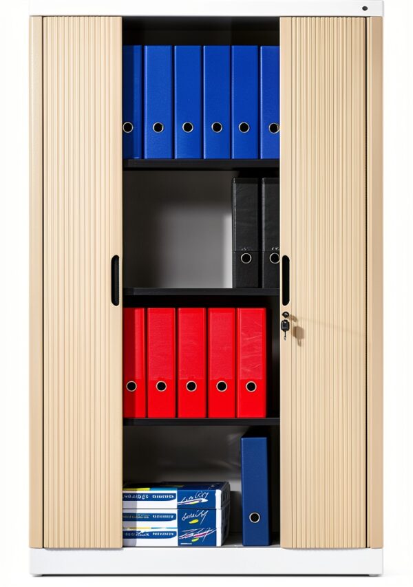 Armadio a serranda C+P nerastro 1980x800x420 mm 4 ripiani 5 file-3