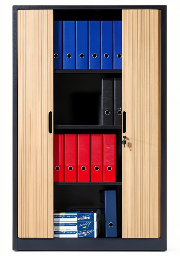 Armadio a serranda C+P nerastro 1980x800x420 mm 4 ripiani 5 file-2