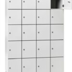 Armadietto C+P a 5 scomparti grigio chiaro struttura acciaio e anta a-0