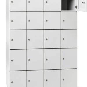 Armadietto C+P a 5 scomparti grigio chiaro struttura acciaio e anta a-0