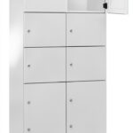 Armadietto C+P 5 scomparti grigio chiaro lamiera d'acciaio 800 mm-0