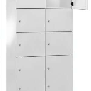 Armadietto C+P 5 scomparti grigio chiaro lamiera d'acciaio 800 mm-0