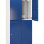 Armadietto a due piani C+P Cambio 2 scomparti grigio blu genziana 800-0