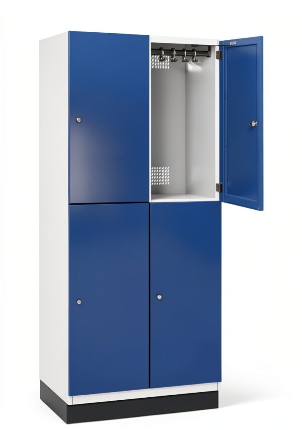 Armadietto a due piani C+P Cambio 2 scomparti grigio blu genziana 800-0