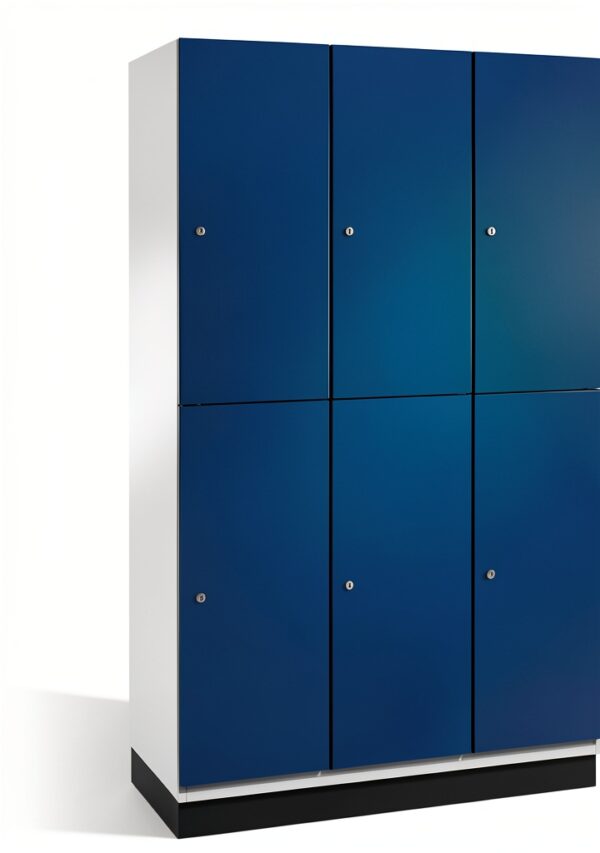 Armadietto a due piani C+P Cambio 3 scomparti grigio genziana 1200mm-0