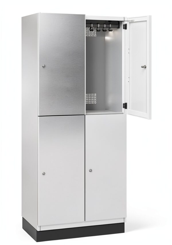 C+P Armadietto a due piani Cambio grigio chiaro 800 mm – 2 scomparti-0