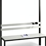 C+P | Panca per spogliatoi BASIC | un lato utile | doghe in plastica | lunghezza 1500 mm | grigio chiaro-0