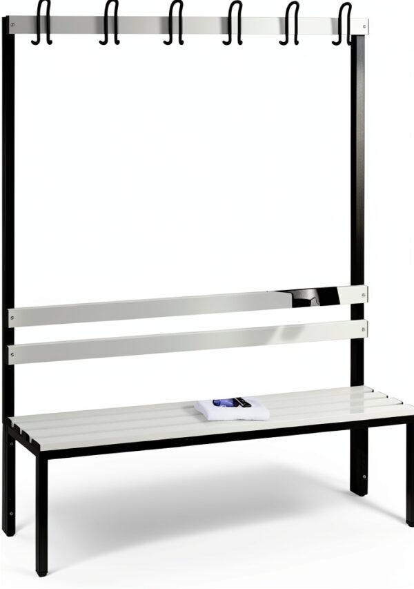 C+P | Panca per spogliatoi BASIC | un lato utile | doghe in plastica | lunghezza 1500 mm | grigio chiaro-0
