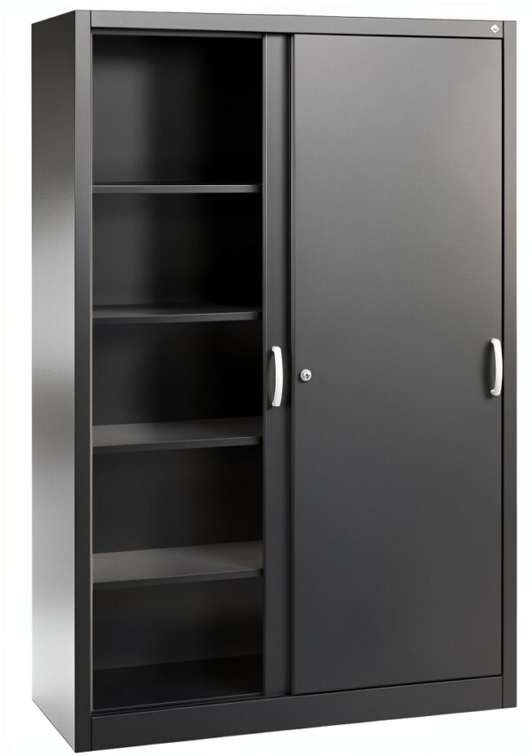 Armadio C+P con ante scorrevoli ACURADO grigio nerastro 195x120x50 cm-2