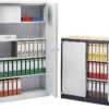 Armadio antincendio C+P in acciaio grigio 1950x1200x500 con serratura-4