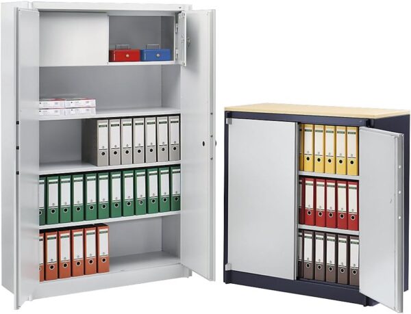 Armadio antincendio C+P in acciaio grigio 1950x1200x500 con serratura-4