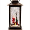 Lanterna natalizia C+P GT-12206 trasparente con neve e Babbo Natale-0
