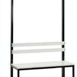 C+P | Panca per spogliatoi BASIC | un lato utile | doghe in plastica | lunghezza 1000 mm | grigio chiaro-0