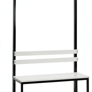C+P | Panca per spogliatoi BASIC | un lato utile | doghe in plastica | lunghezza 1000 mm | grigio chiaro-0